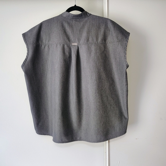 Figs Rafaela Oversized Scrub Top Women Mandarin Collar Grey Professional XL. - Picture 9 of 14